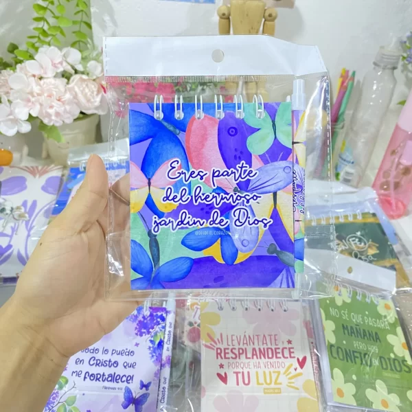 Mini Kits con mensajes cristianos | libreta + esfero