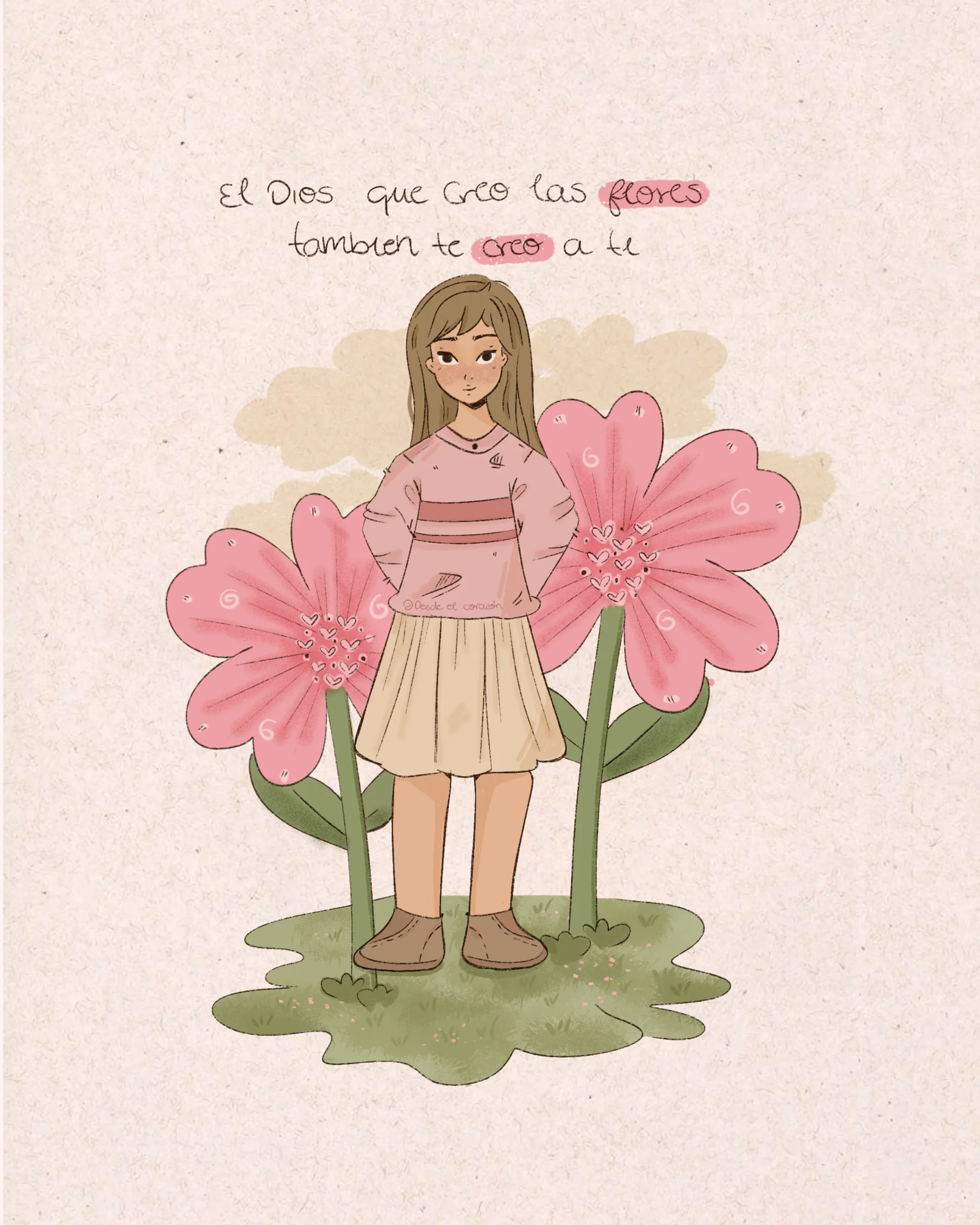 Ilustración: El Dios que creó las flores también te creó a ti - Desde el Corazón